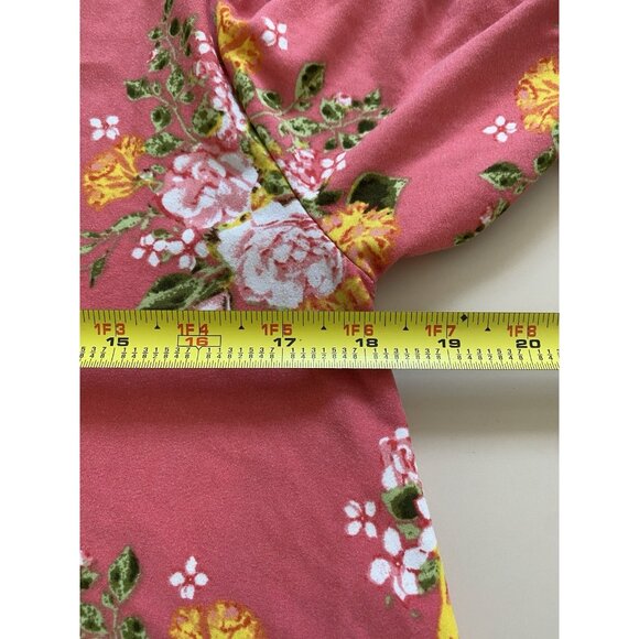 Bobbie Brooks Womens Size Medium Pink Floral Sharkbite Hem Tunic Top - Picture 7 of 8